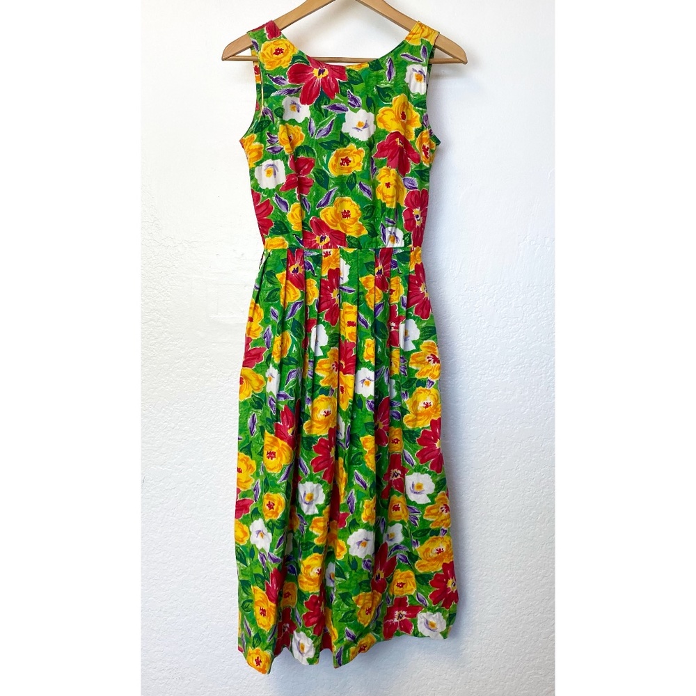 Vintage TALBOTS Floral Fit & Flare Garden Party - Picture 1 of 6